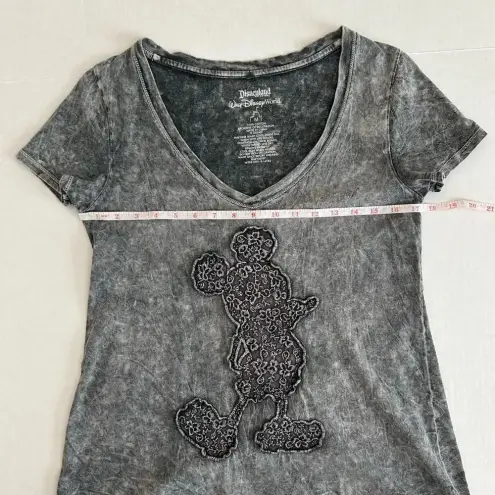 Disney  Women’s Gray Marble Embroidered‎ Mickey Mouse Cotton Shirt Medium