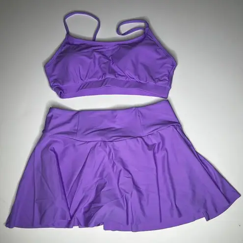 Two Piece Purple Swim Skirt New L Size L