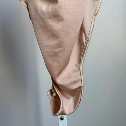 Cream colored sz S spaghetti strap sheer lingerie bodysuit