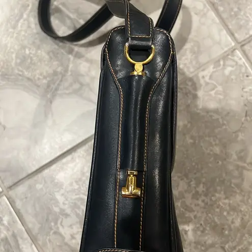 Gucci  Leather Shoulder Bag, in Deep Navy with Gold Tone