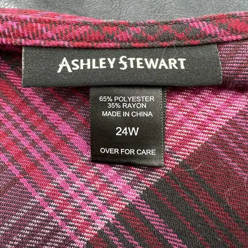 Ashley Stewart Plaid Maxi Skirt Pink Black