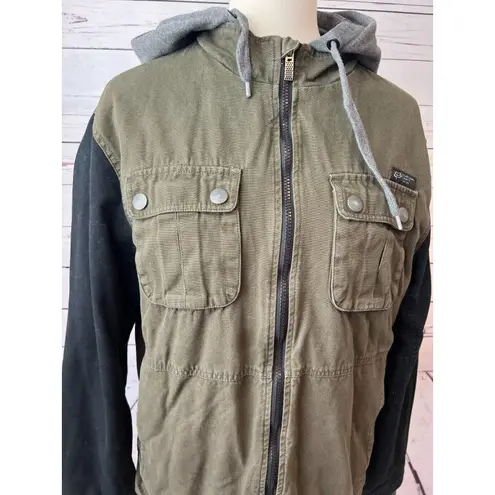 Fox Racing Utility Jacket Large Heritage Forged Straightaway Trucker Coat Y2K Green