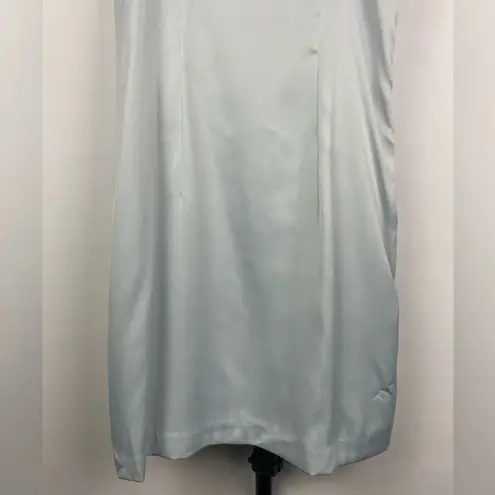 Urban Outfitters  Baby Blue Wesley Satin Straight Neck‎ Slip Mini Dress