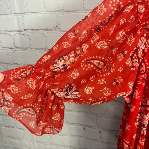 MISA Los Angeles MISA L.A. red peplum retro printed mini dress viscose USA chic coquette Small