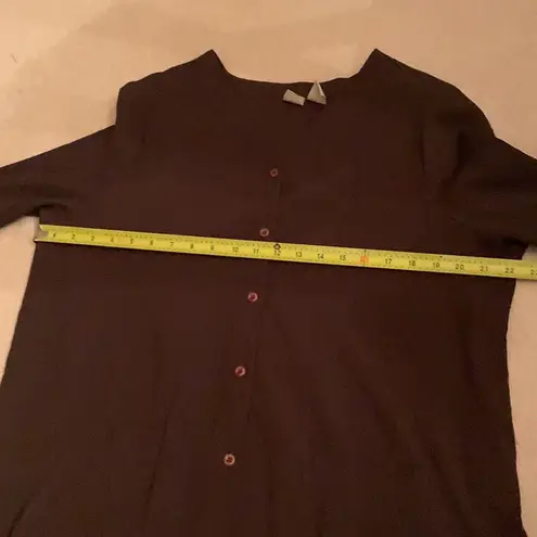 Islander lightweight crepe brown button down top XL