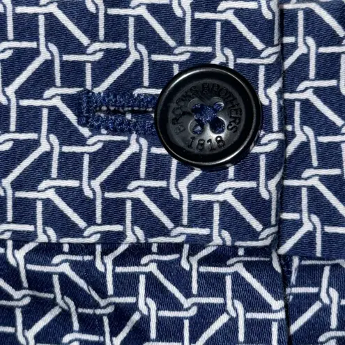 Brooks Brothers 346 Blue & White Print Natalie Fit Cropped Pants Women’s Size 10