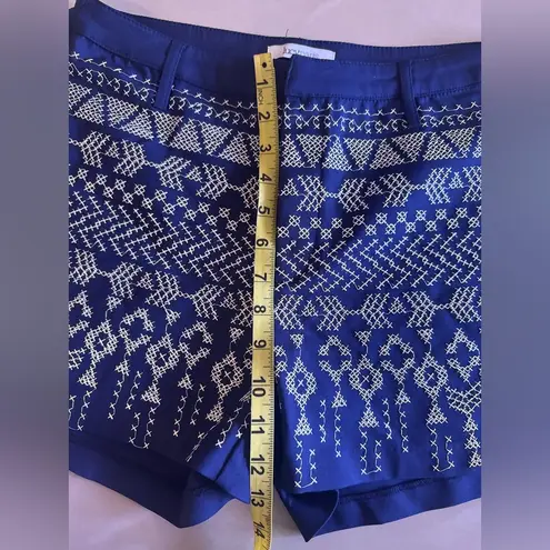 Lucy Paris  Navy Blue Cross Stitch Embroidered Shorts Sz L 42 poll on summer