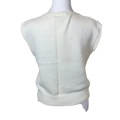 Vintage Womens Chunky Knit Sweater Vest Medium Leaves Boho Chic Indie Nature 80s Red Size undefined