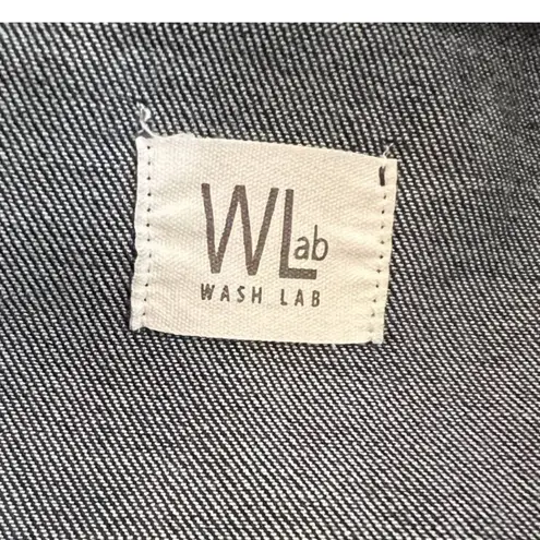 WASH LAB DENIM Popover Denim Shirt Jacket Size Small Blue