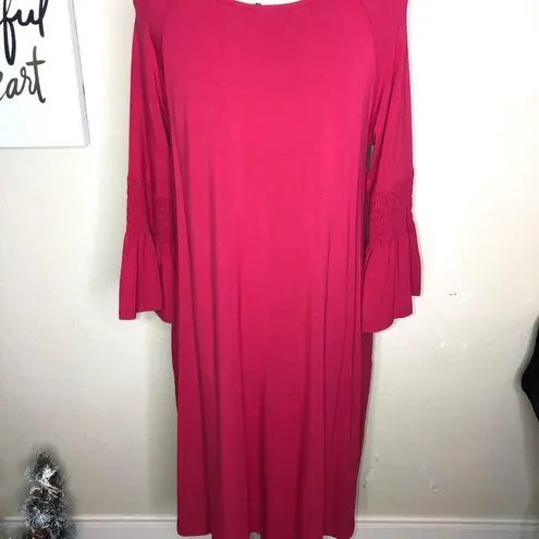 Agnes & Dora Brick Red Walker Style Bell Sleeve with Pockets Dress Size Large