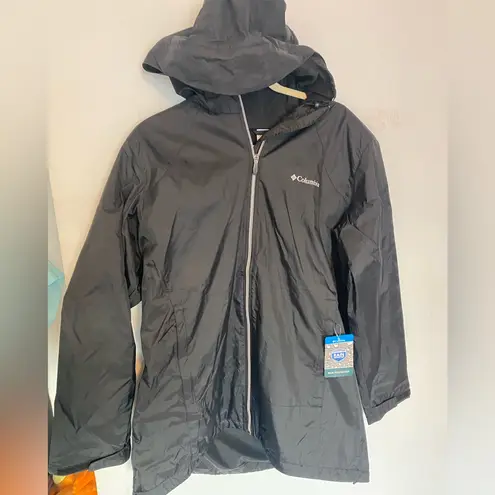 Columbia  Women’s 1XL Charcoal Lightweight Raincoat Switchback Lined Long Jacket