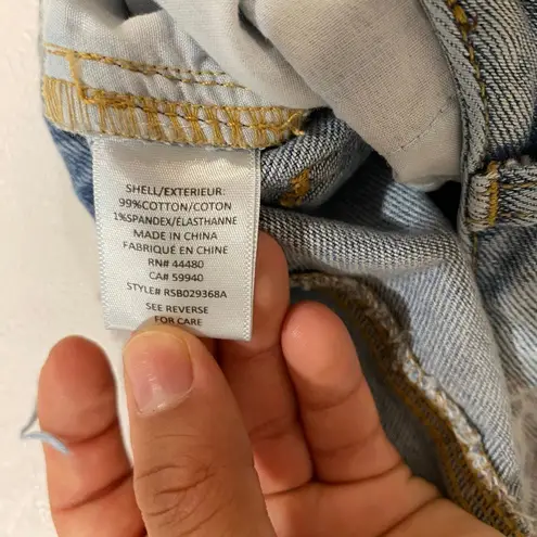 Tinseltown Women’s Size 3 Butterfly Print Flare Jeans Frayed Hem Y2K