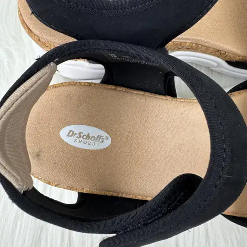 Women's Dr. Scholl's Hey Girl Faux Suede Wedge Sandals Shoes Sz 7 EU 37 Blk Black