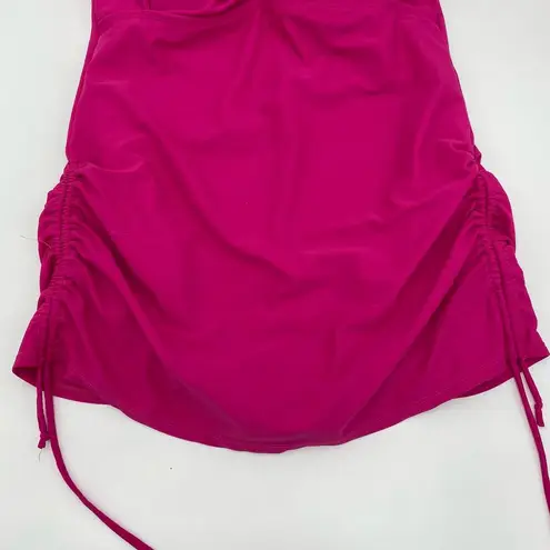 Swimsuit For All  Fuschia Pink Halter Ruched Sides One Piece Bathing Suit Size 12