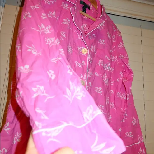 Ralph Lauren Vintage  Pink and White Floral Pajama Top