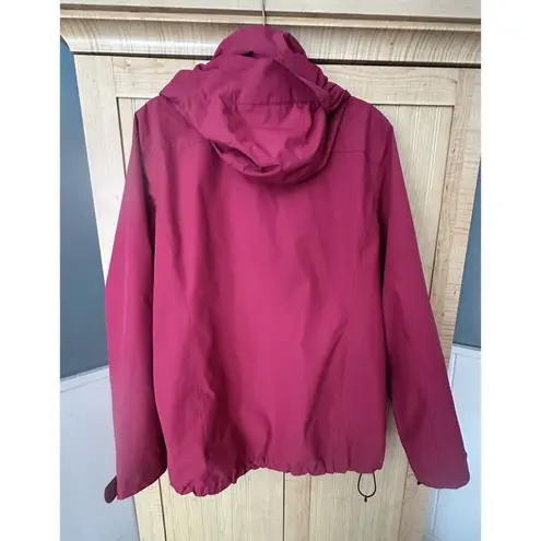 L.L.Bean  Women’s Sz L Durable Water-Resistant Full Zip Hooded Burgundy Jacket - Image 8