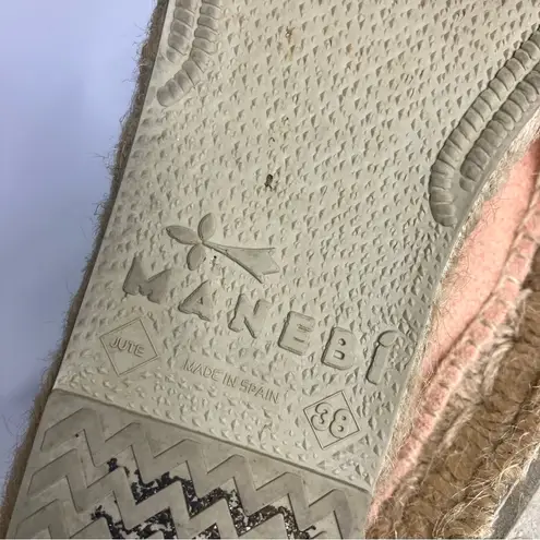 Manebi Hamptons platform espadrille slip on shoes suede womens size 38 peach tan Orange