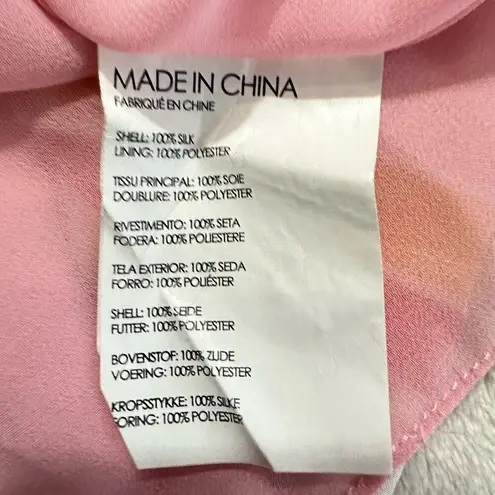 Club Monaco Amirra Midi Dress Women's 4 Pink Striped Silk Sleeveless Tiered RTR