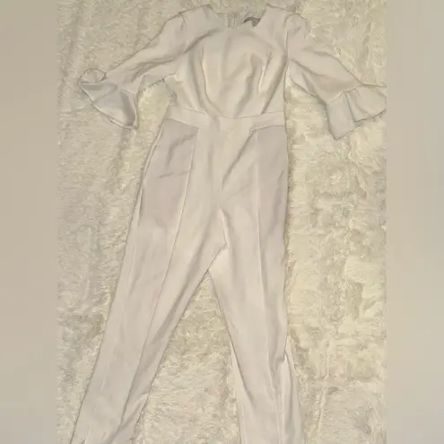 Black Halo NWOT Brooklyn Jumpsuit white bell sleeves sz 10