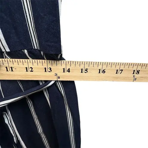 NWOT Toxik3 Women's Striped Jumpsuit Sz M Multicolor Belted Waist Casual V