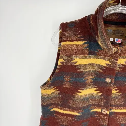 Bear Ridge Outfitters Fleece Vest Aztec Tribal Print Size Large Brown