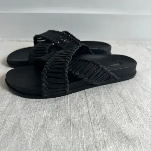 Melissa Salinas Women's Cosmic Ii + Sandals Black Woven Black Rubber Slides 8