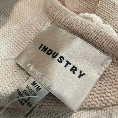 Stylish Beige and Cream Knit Blouse Tan Size M