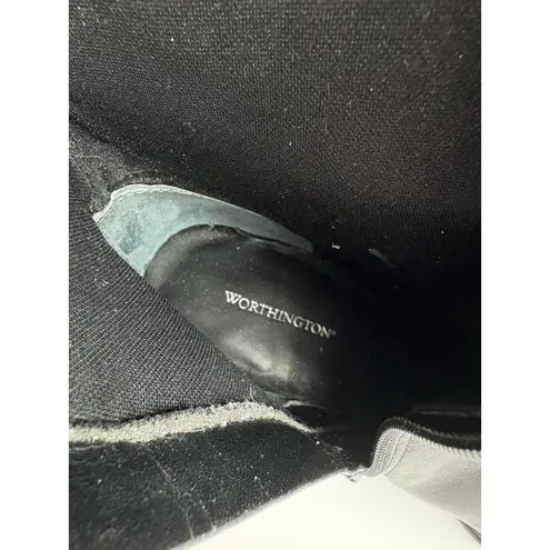 *Worthington Renee Boots Women’s Size 8 Black Leather Tall Classic Dark Acadamia