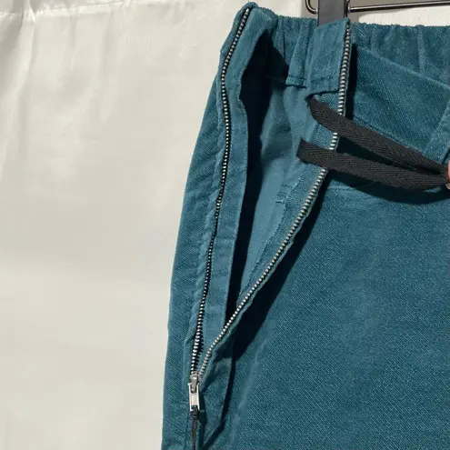 Denim & Co New Adaptive Wheelchair Fit Full Length Velveteen Pants Teal Size 10