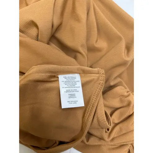 AFRM Maxine Off the Shoulder Marrowed Edge Thong Bodysuit in Chestnut. Size XS Brown