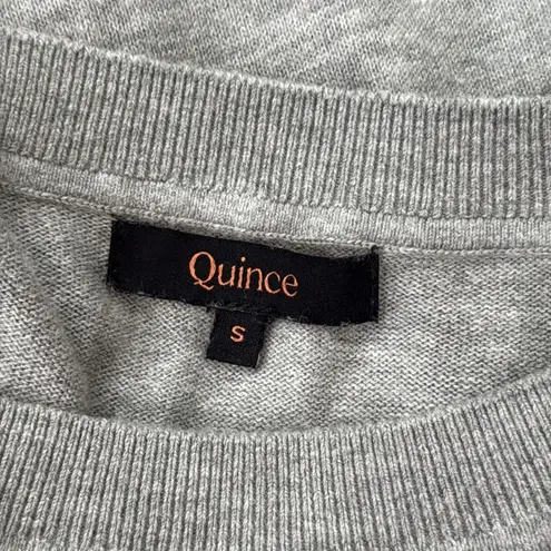 Quince  Gray Lightweight Cotton Cashmere Pullover Crew Sweater