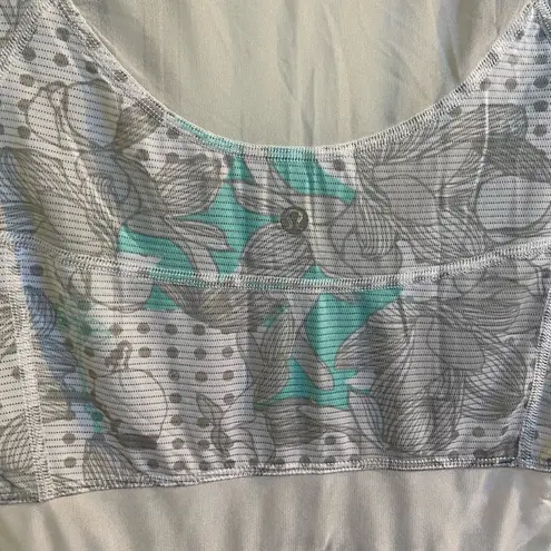 Lululemon  Grey, White, & Turquoise Size XS Mesh Short Sleeve Top.