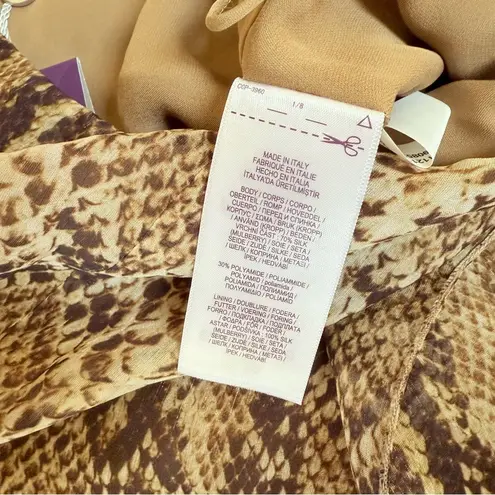 Ralph Lauren Purple Label Python Print Silk Chiffon Palazzo Pants Womens 4 NWT Brown