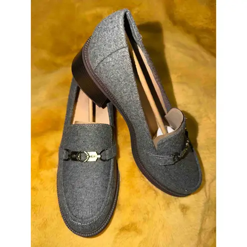 Dr Scholls Rate Up Bit Grey Loafer Heels Women's Size 11 M Block Heel, NIB Gray