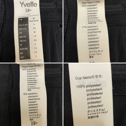 Yvette Power Cross Back Padded Running Sports Bra Black Size M