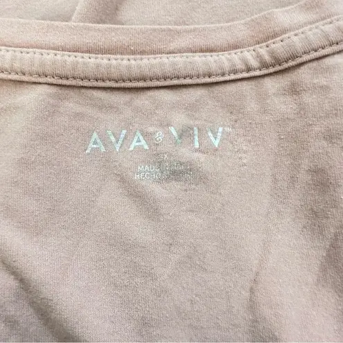 Ava & Viv Women’s Short Sleeve V-Neck T-Shirt Pink Size 3X