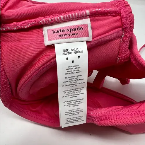 KATE SPADE New York Smocked Underwire Bralette Bikini Top Size Medium Pink
