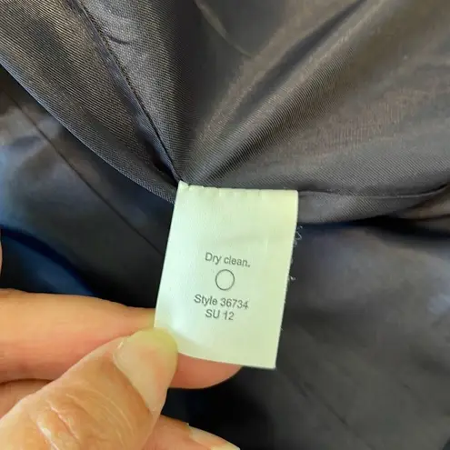 J. Crew Womens Cotton Blend Notch Lapel Long Sleeves Blazer Navy Blue Size 6