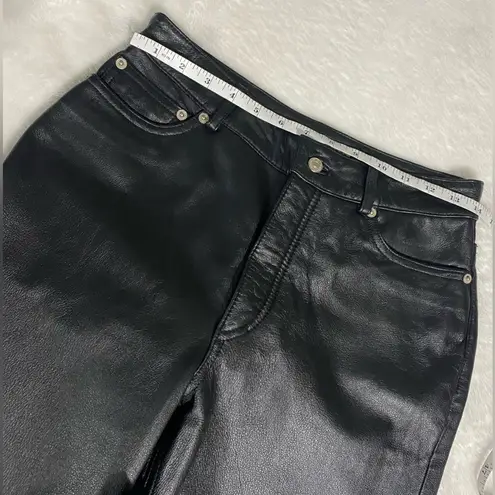 Tommy Hilfiger 100% Leather Black Long Pants. Women’s Size 6.