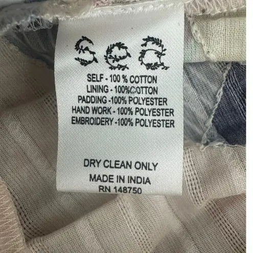 Sea New York Quin Mini Dress patchwork knit quilted BoHo size extra small XS Tan