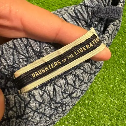 Anthropologie Daughters of Liberation Size Sm Denim Tiered Flowy Dress Smoked Sleeveless Boho