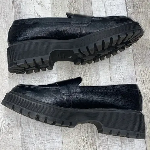 Sincerely Jules Rocker black chunky platform loafers size 9 1/2