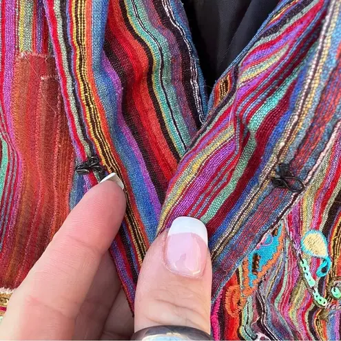 National Geographic Vintage Woven Paisley Embroidered Art to Wear Stripe Blazer