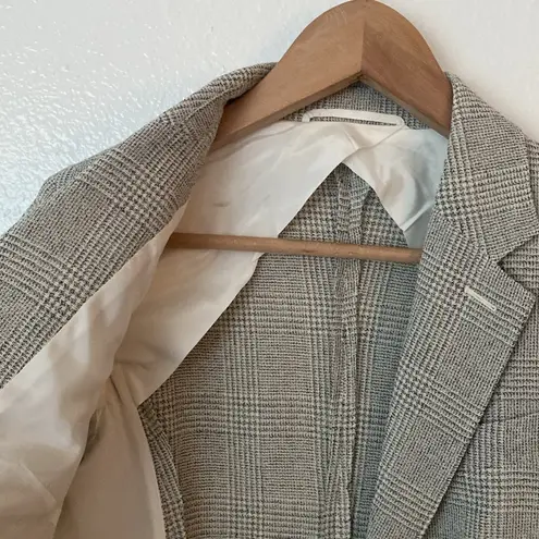 Max Mara  2 Gray plaid Wool 2-Button Blazer Jacket