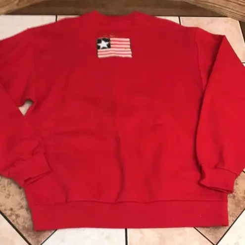 Jerzees  USA flag red pullover sweater size medium