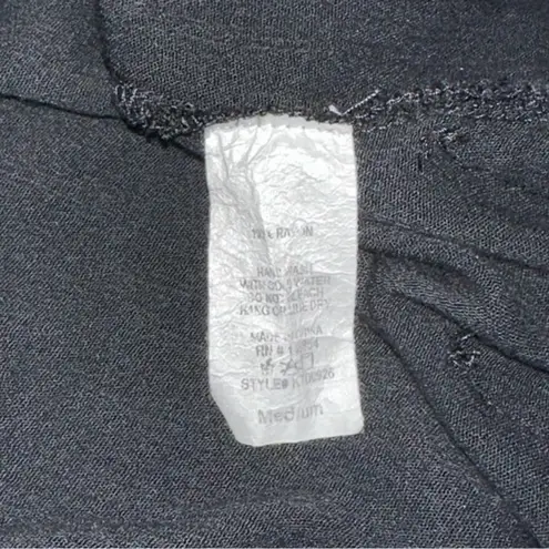 Sadie & Sage Women’s Size M Black Short Sleeve Button Up Crochet Trim Maxi Dress Size M