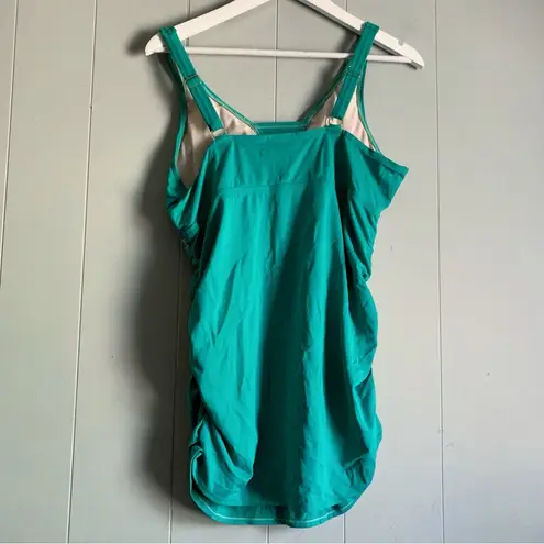 Motherhood Maternity Teal & Gold Tankini Swimsuit L