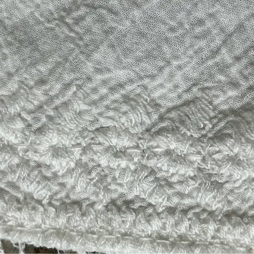 R & F Ivory Crochet Sheer Tunic Blouse Swim Cover Boho Beach Crochet Hippie L White Size L