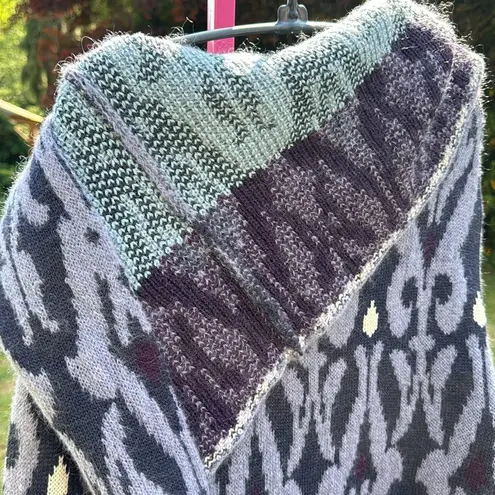 Pier Antonio Gaspari Stylish purple Patterned Women's Sweater size 8 Italy Gray