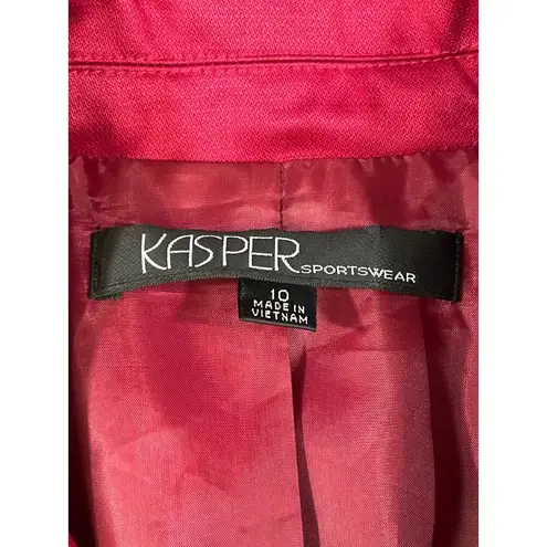 Kasper Sportswear Womens Magenta Trench Coat Size 10 SKU 6676